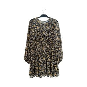 ARULA Black Floral Mini Dress